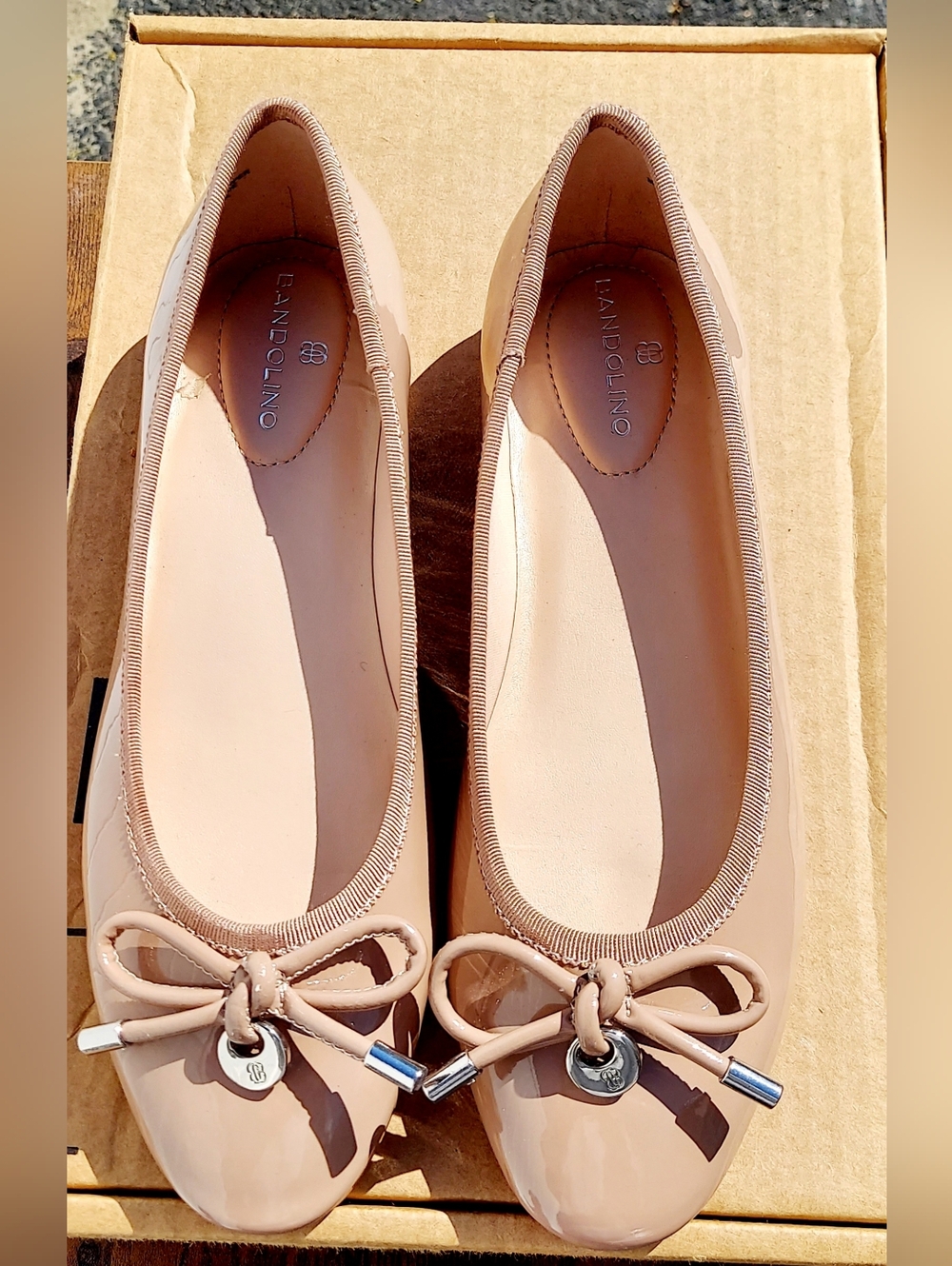Bandolino Payly Nude Patent Ballet Flats Women's Size 6.5 NWT Office Cottagecore - Picture 3 of 11